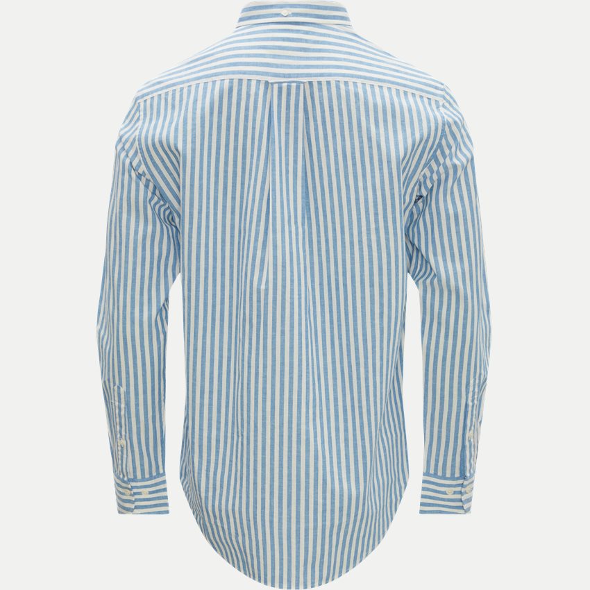 Gant Skjorter REG COTTON LINEN STRIPE SHIRT 3230057 DAY BLUE